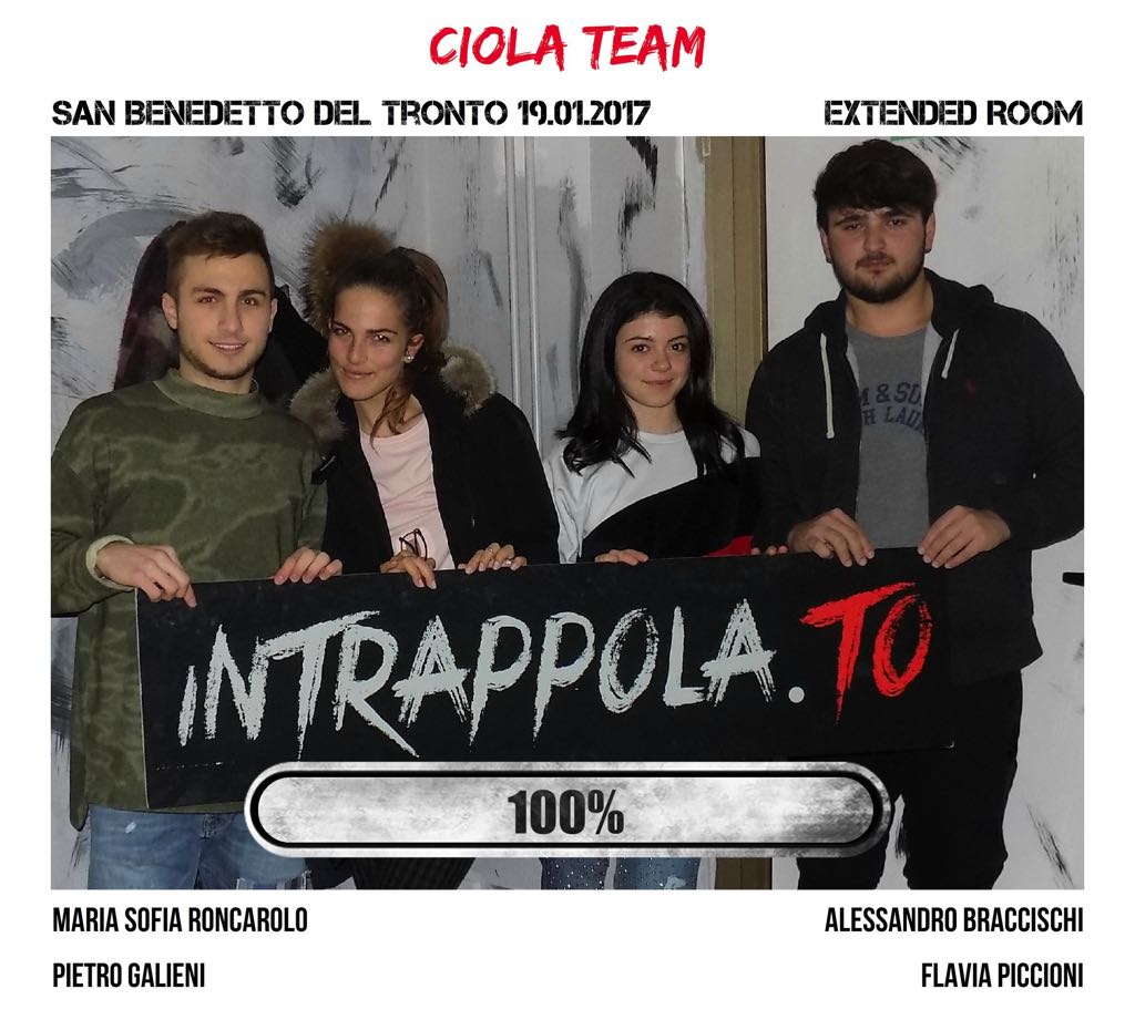Il gruppo ciola team è fuggito dalla nostra escape room Extended Room