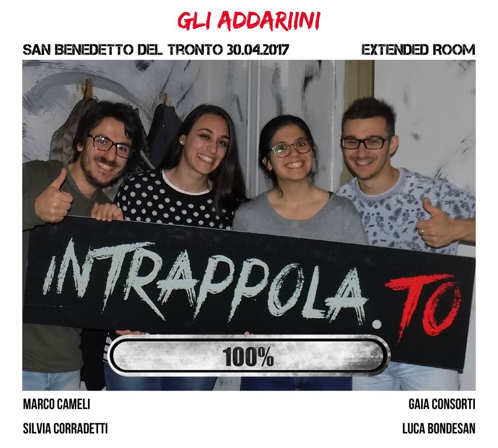Il gruppo gli addariini è fuggito dalla nostra escape room Extended Room