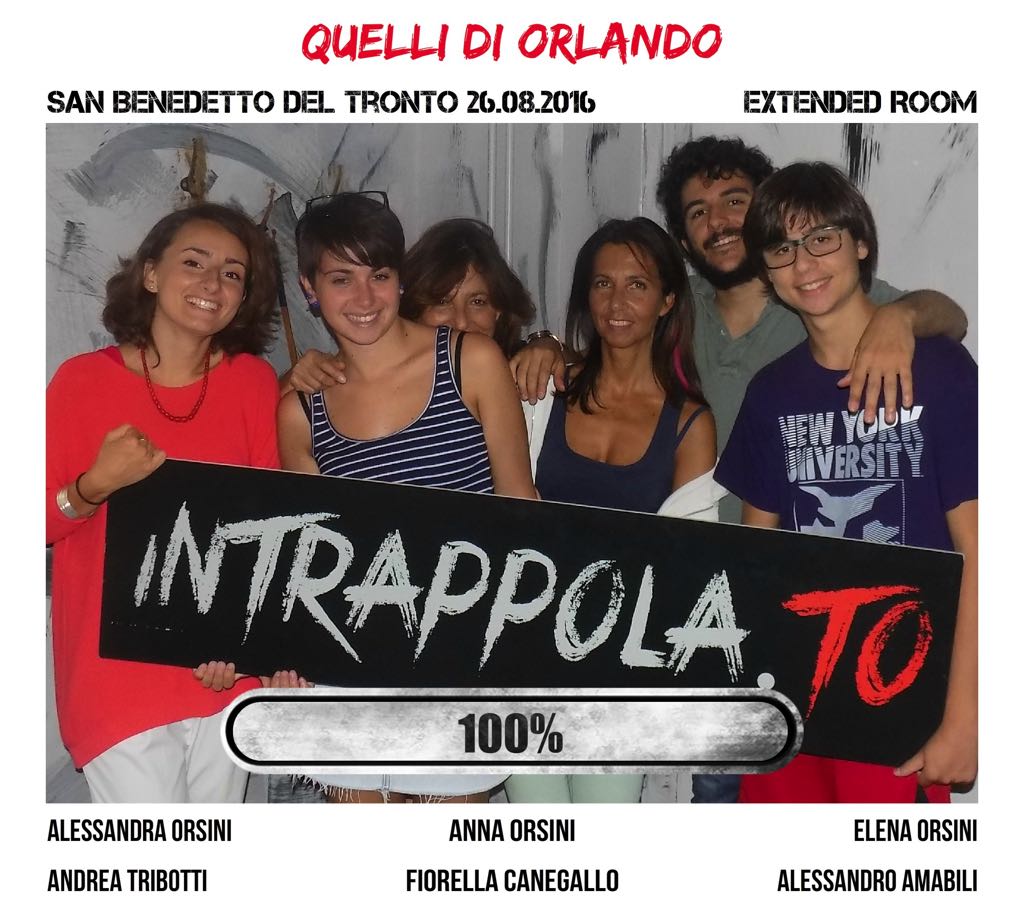 Il gruppo quelli di orlando è fuggito dalla nostra escape room Extended Room