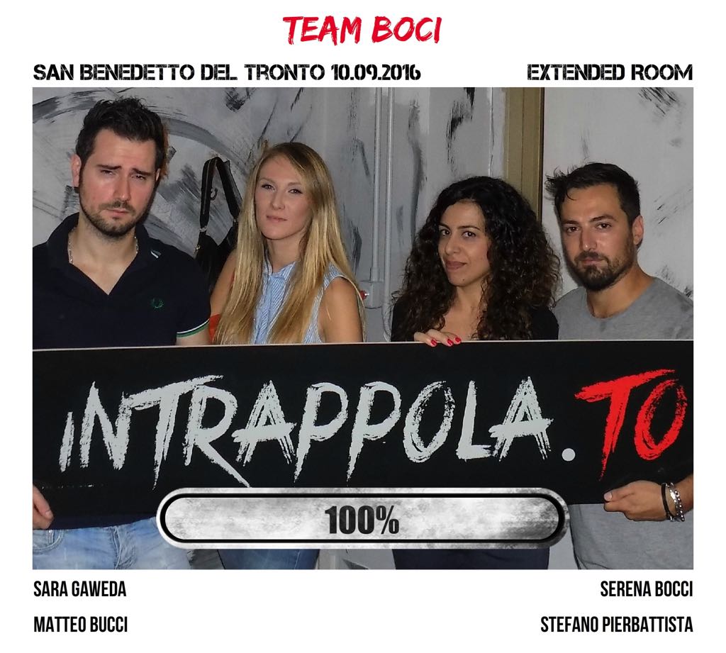 Il gruppo team boci è fuggito dalla nostra escape room Extended Room