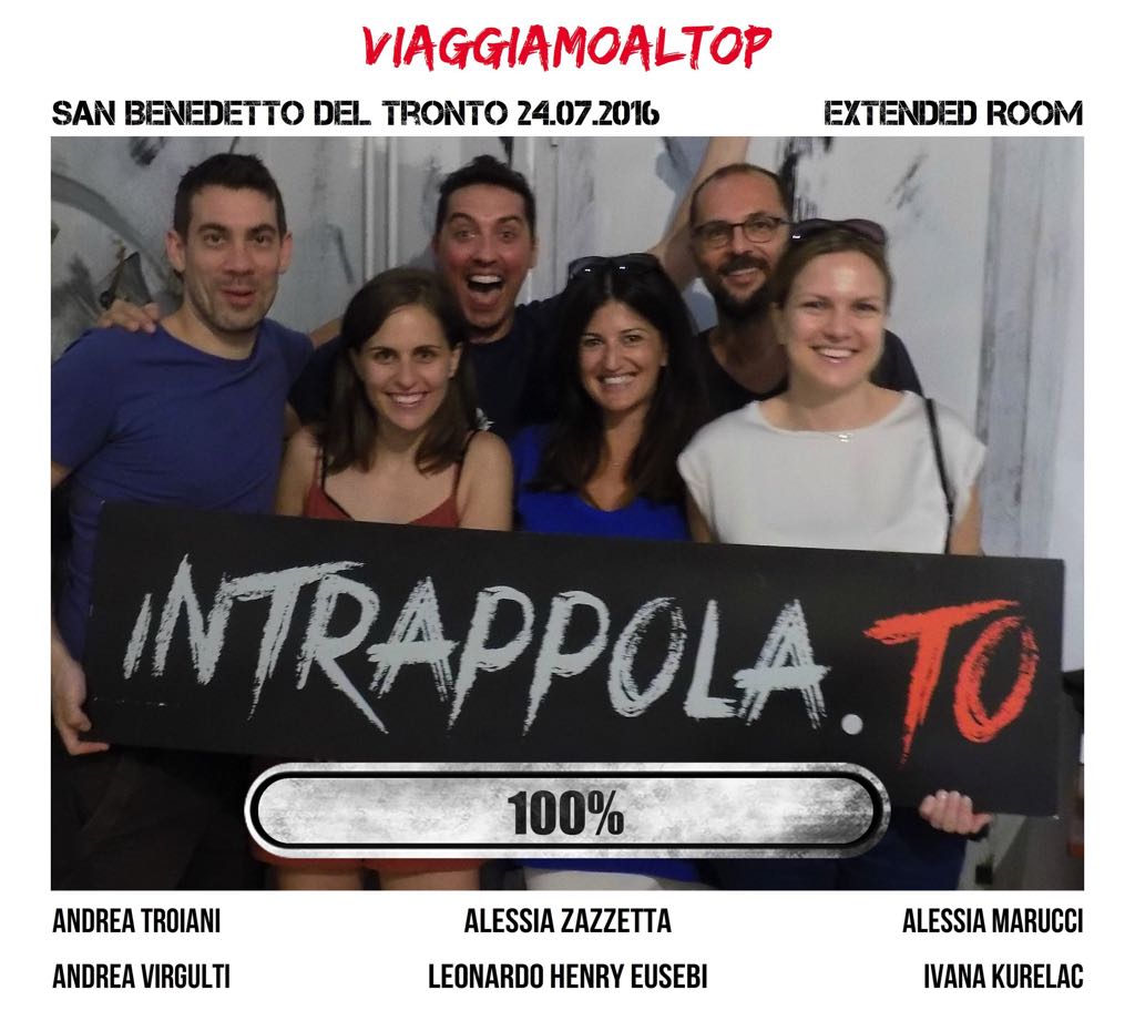Il gruppo viaggiamoaltop è fuggito dalla nostra escape room Extended Room