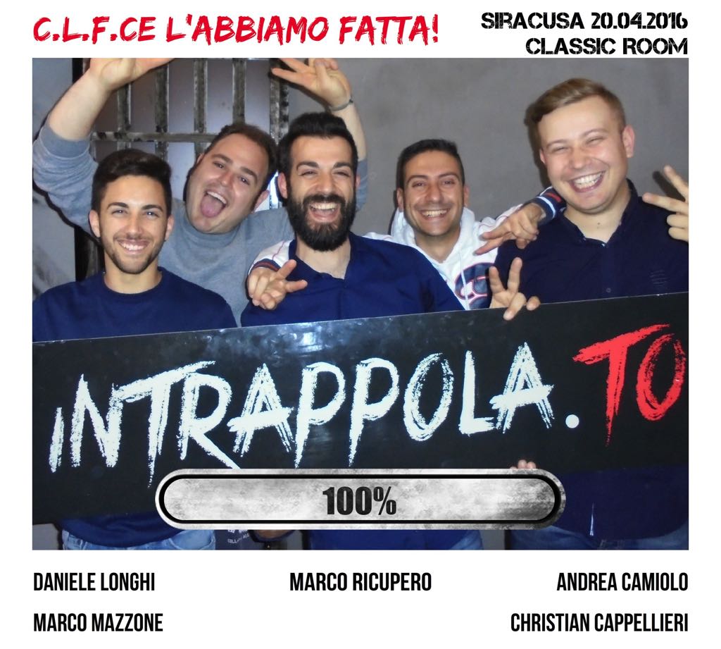 Il gruppo C.P.F. è fuggito dalla nostra escape room Classic Room