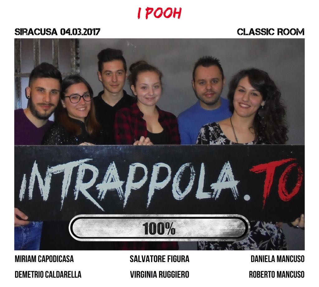 Il gruppo I Pooh è fuggito dalla nostra escape room Classic Room