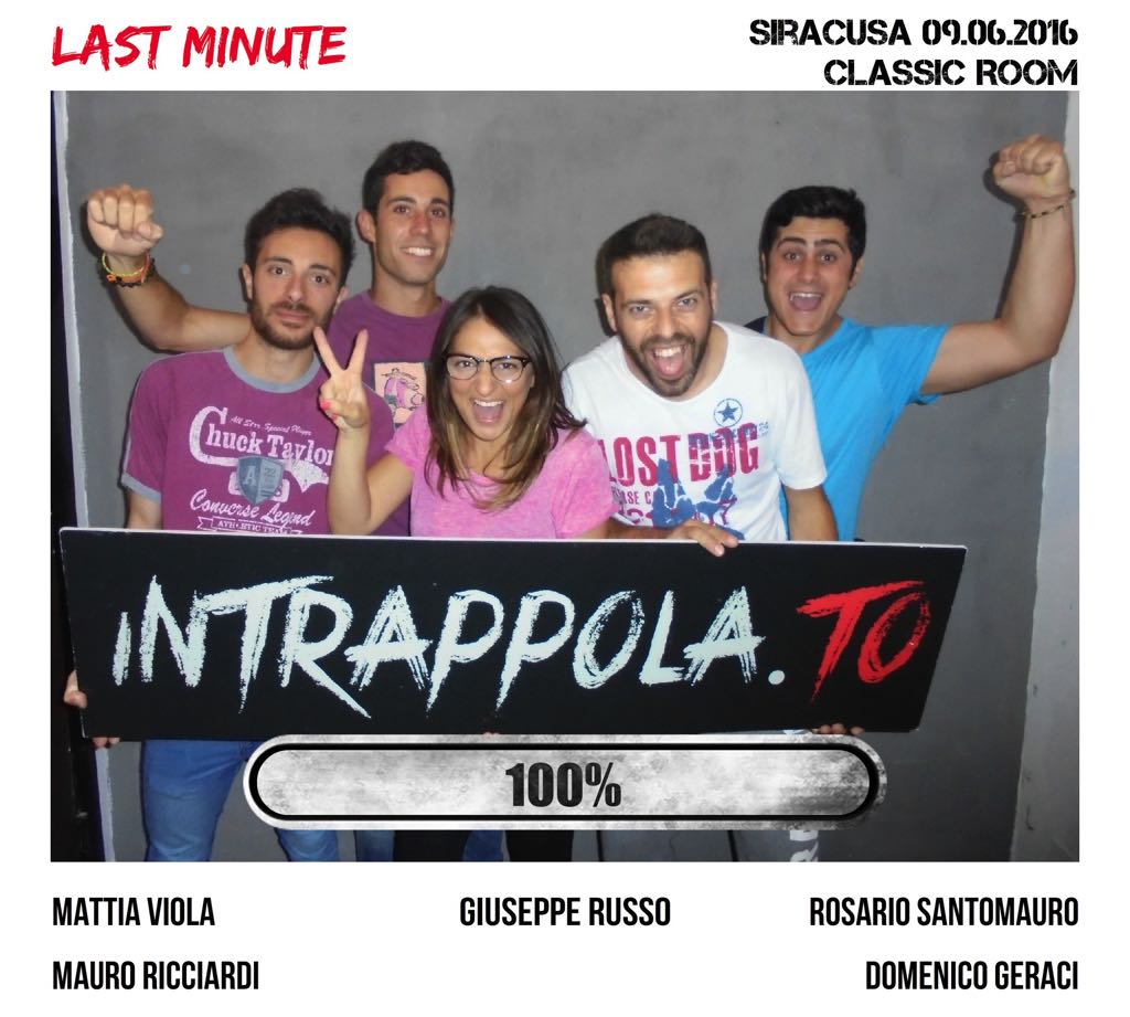 Il gruppo LAST MINUTE è fuggito dalla nostra escape room Classic Room