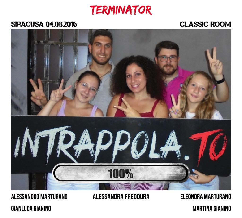 Il gruppo Terminator è fuggito dalla nostra escape room Classic Room