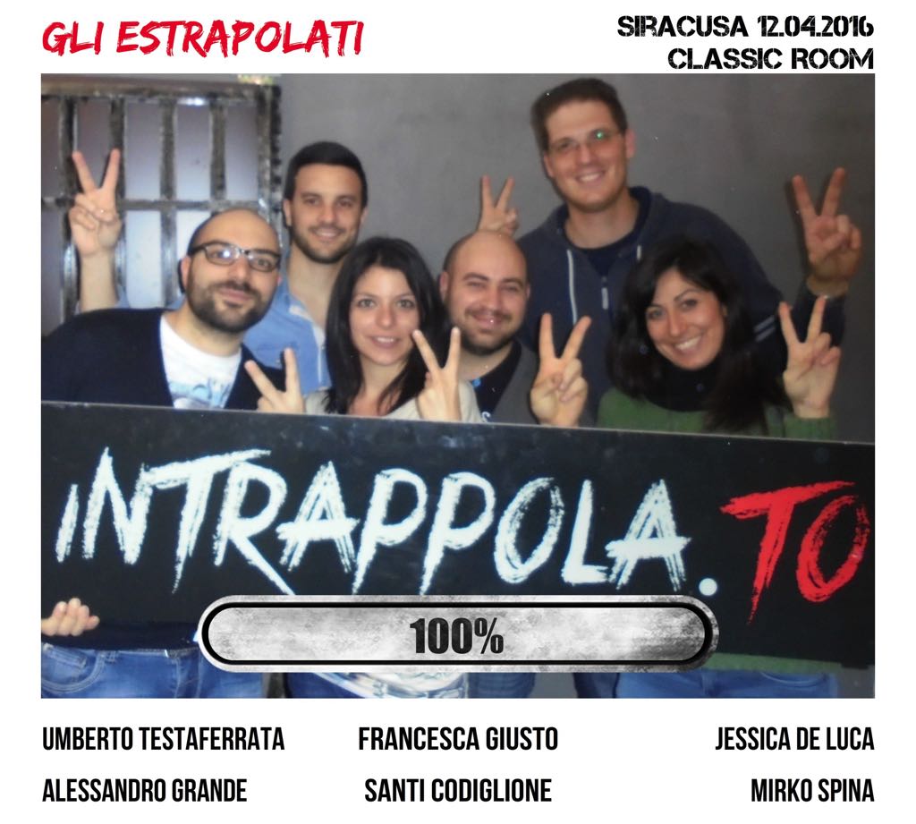 Il gruppo  è fuggito dalla nostra escape room Classic Room