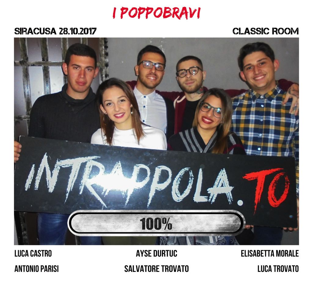 Il gruppo i poppobravi è fuggito dalla nostra escape room Classic Room
