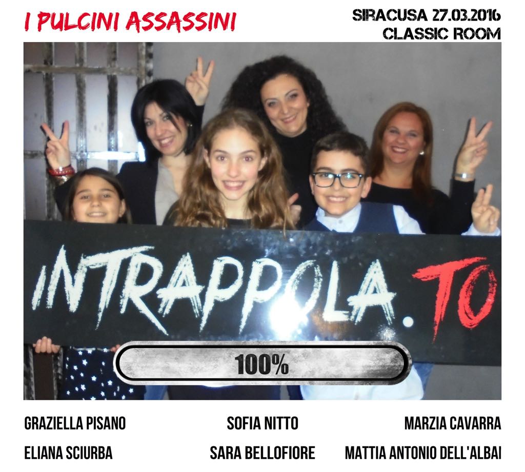 Il gruppo i pulcini assassini è fuggito dalla nostra escape room Classic Room
