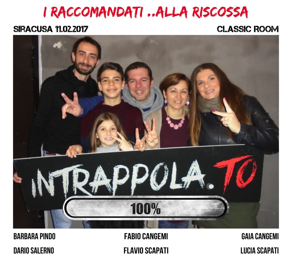 Il gruppo i raccomandati ..alla riscossa è fuggito dalla nostra escape room Classic Room