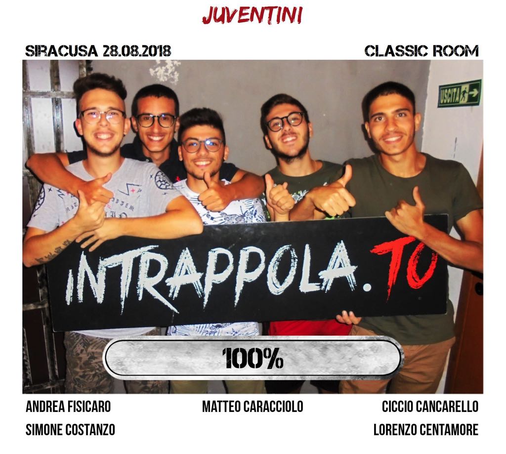 Il gruppo juventini è fuggito dalla nostra escape room Classic Room