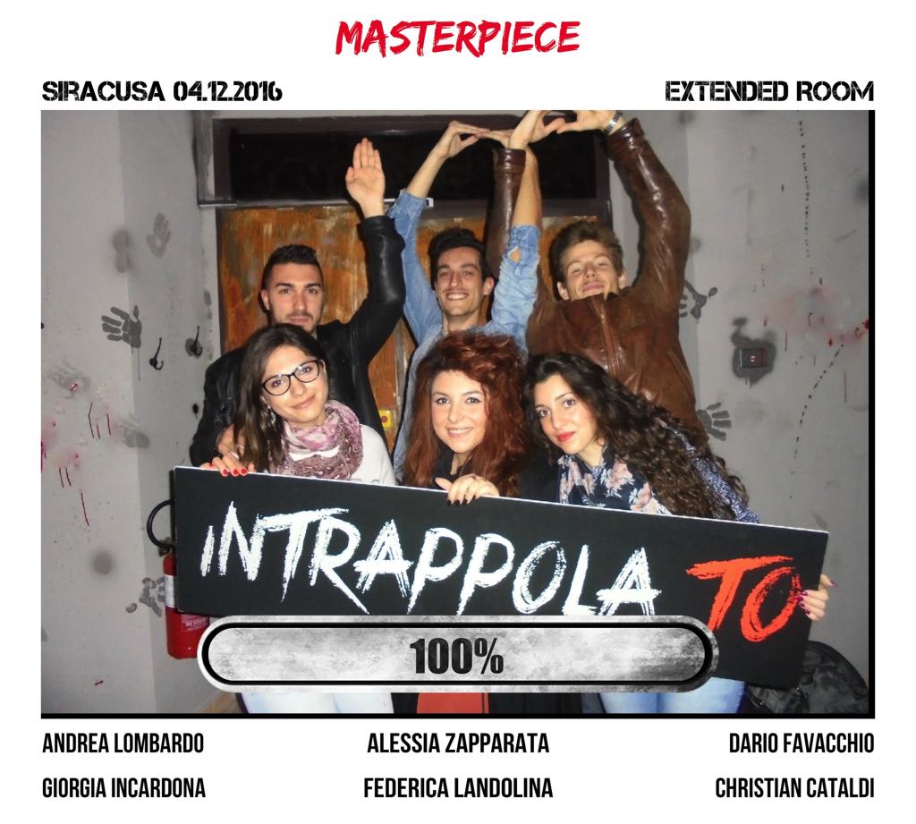 Il gruppo Masterpiece è fuggito dalla nostra escape room Extended Room