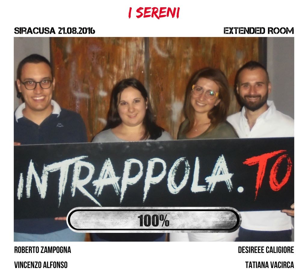 Il gruppo i sereni è fuggito dalla nostra escape room Extended Room