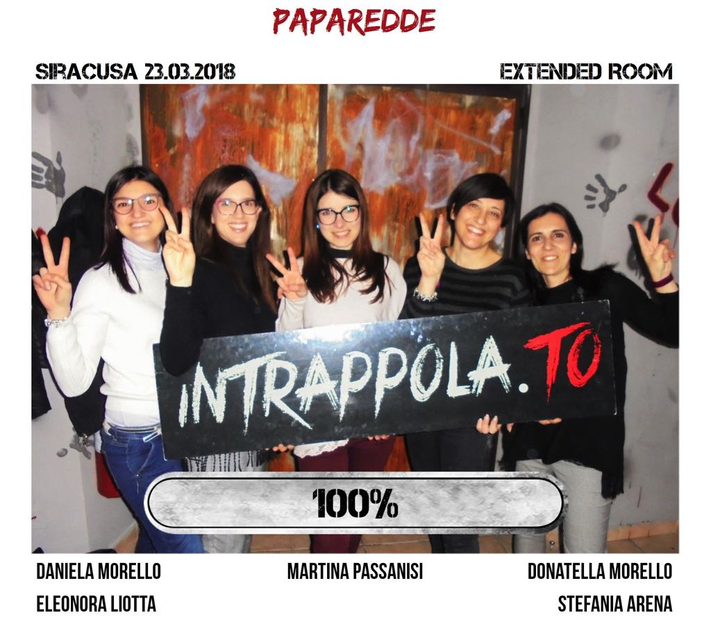Il gruppo paparedde è fuggito dalla nostra escape room Extended Room