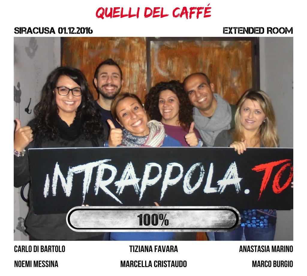 Il gruppo quelli del caffé è fuggito dalla nostra escape room Extended Room