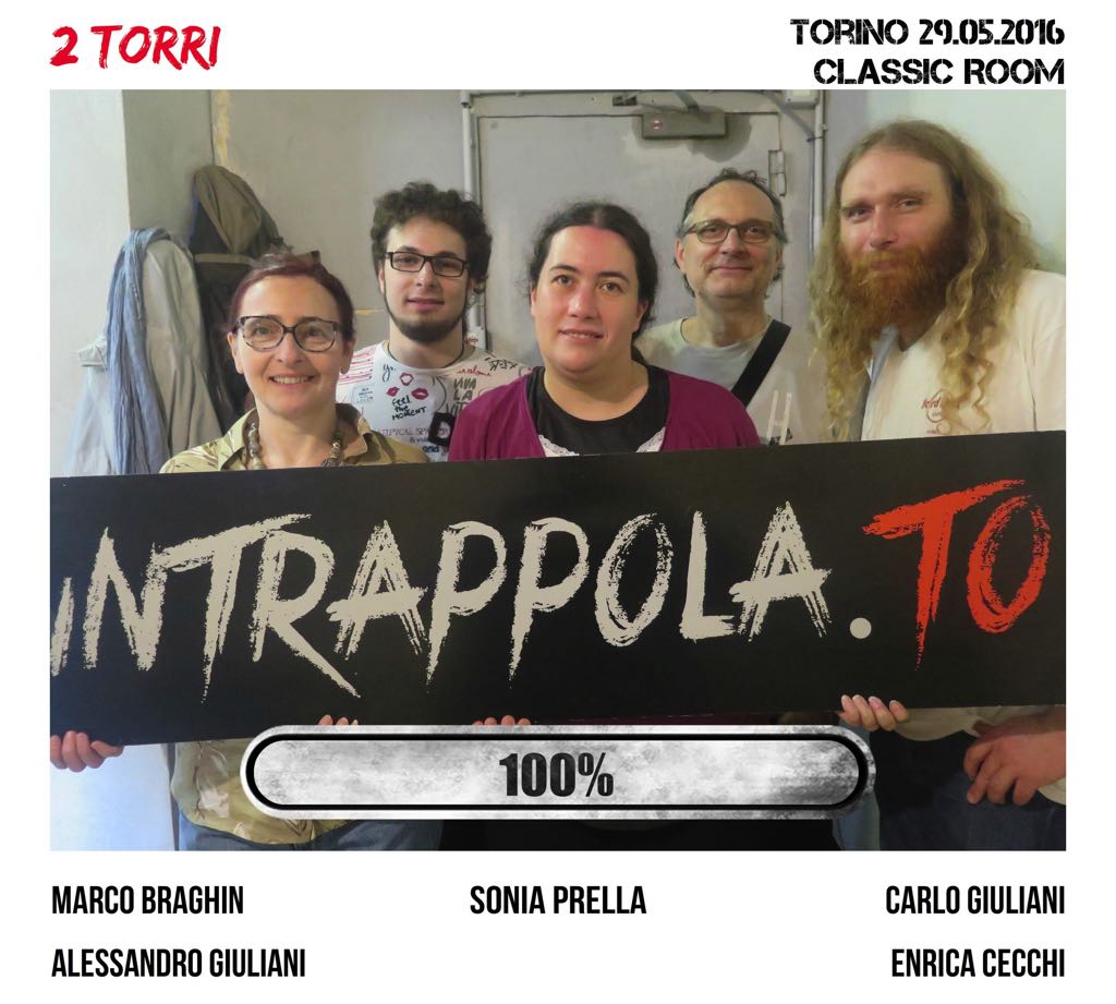 Il gruppo 2 Torri è fuggito dalla nostra escape room Classic Room