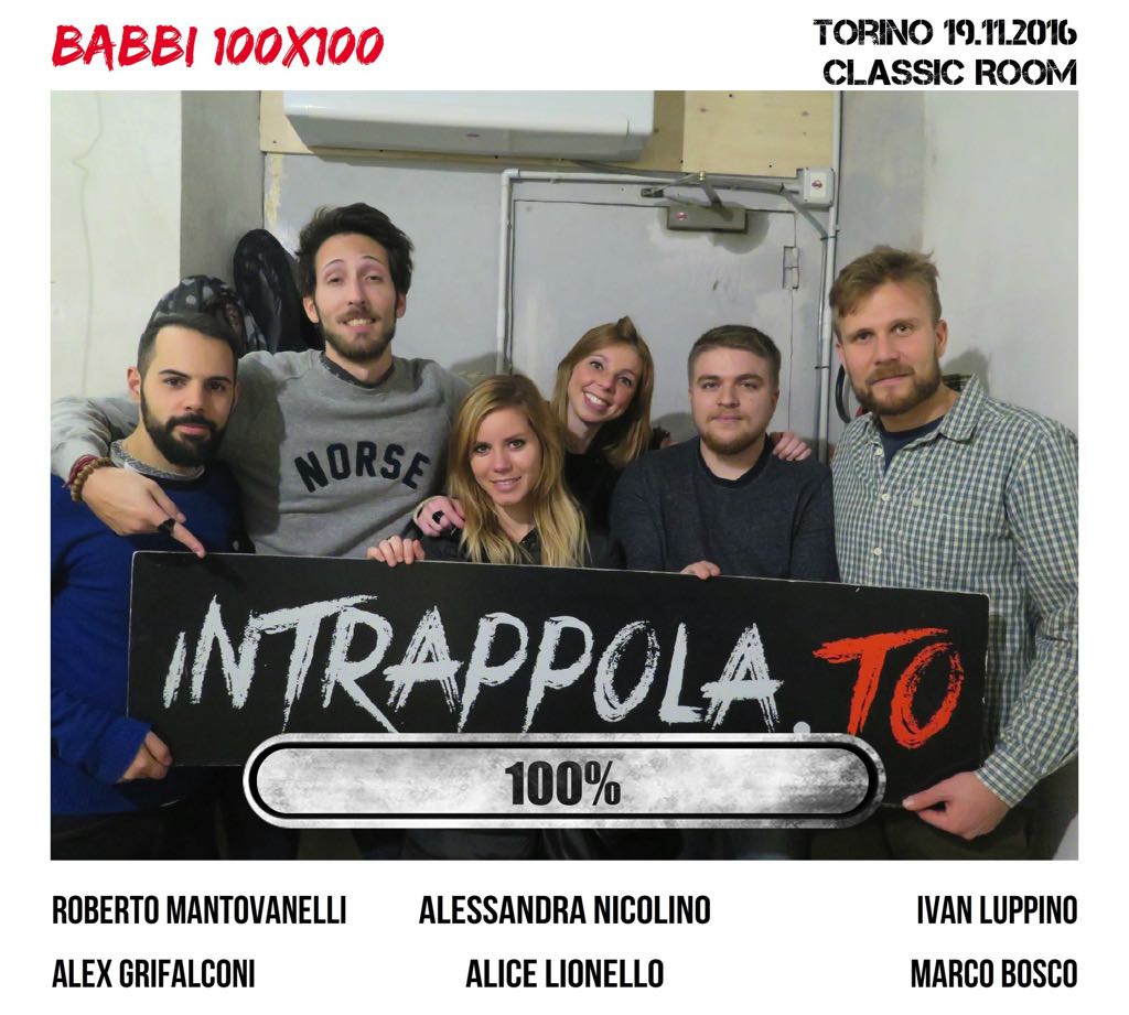 Il gruppo Babbi 100x100 è fuggito dalla nostra escape room Classic Room
