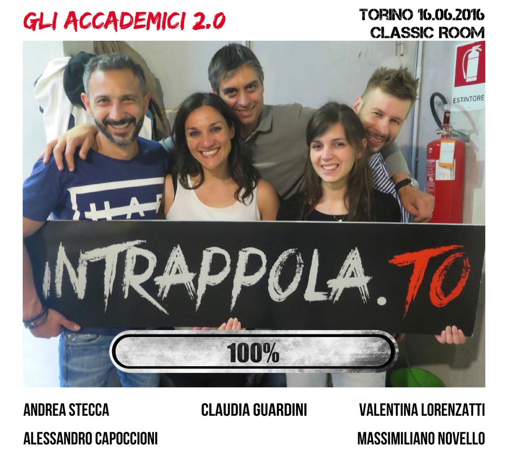 Il gruppo Gli accademici 2.0 è fuggito dalla nostra escape room Classic Room
