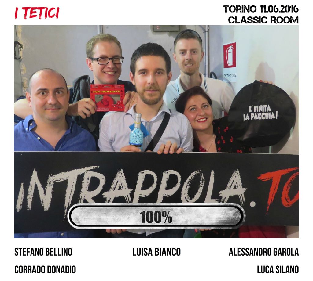 Il gruppo I Tetici è fuggito dalla nostra escape room Classic Room