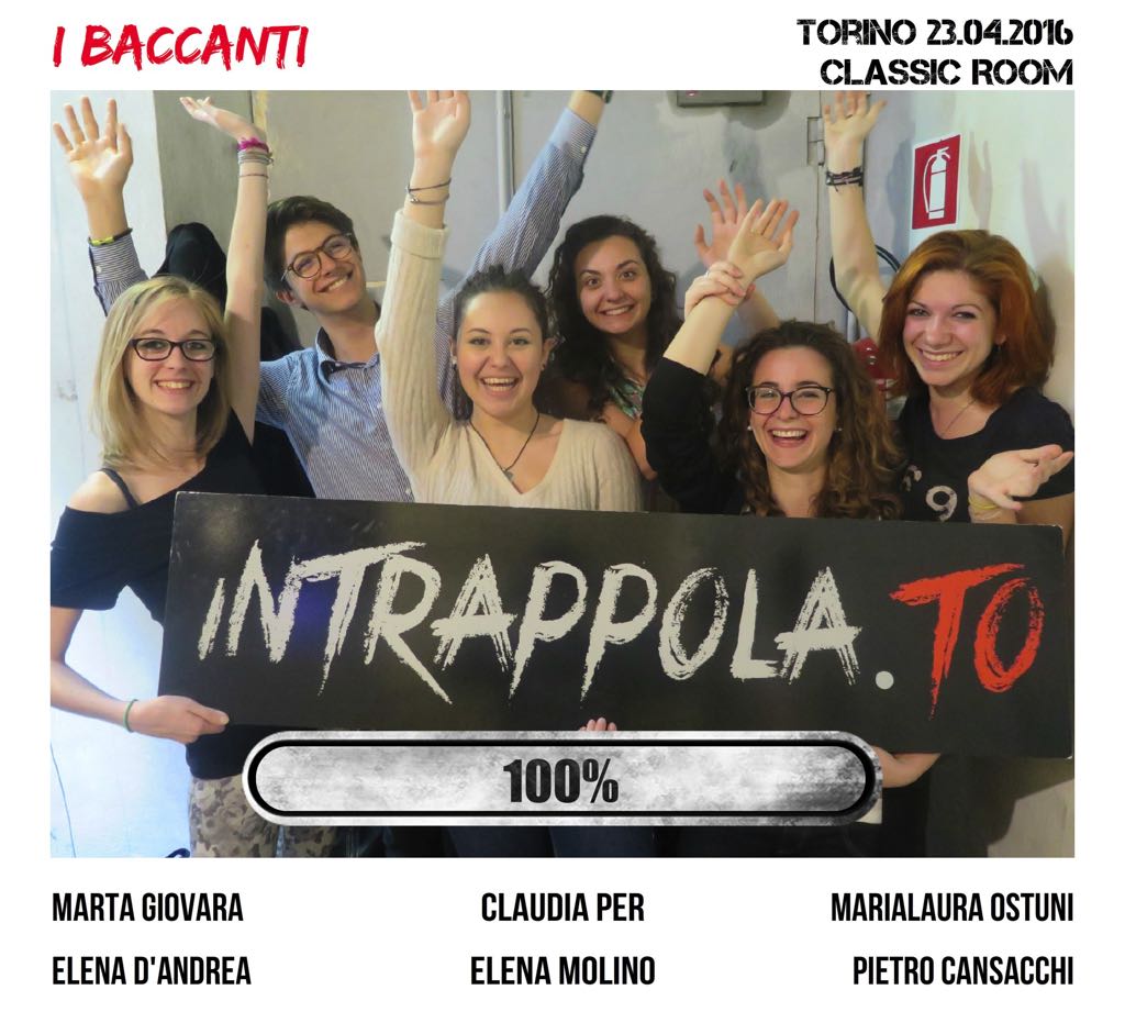 Il gruppo I baccanti è fuggito dalla nostra escape room Classic Room