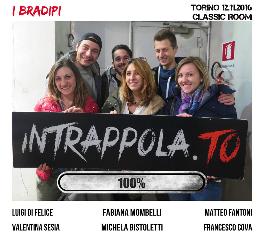Il gruppo I bradipi è fuggito dalla nostra escape room Classic Room
