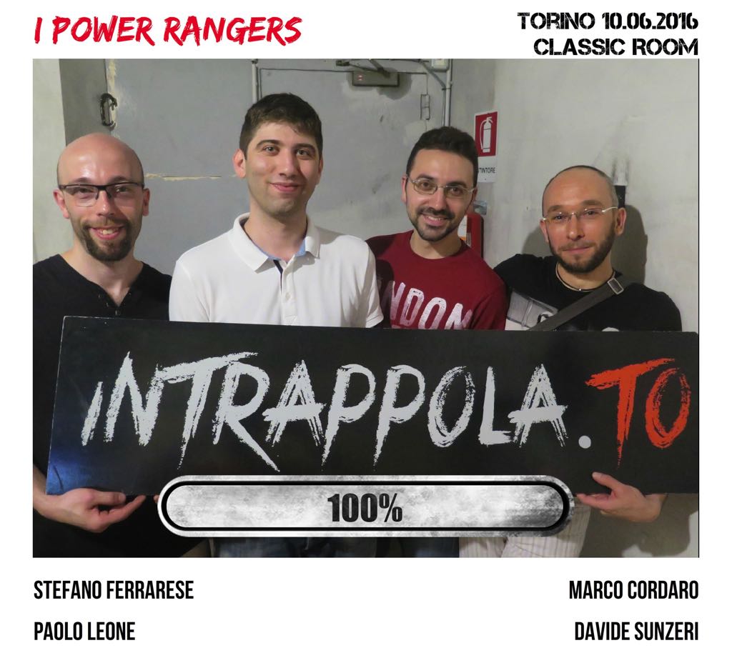Il gruppo I power rangers è fuggito dalla nostra escape room Classic Room