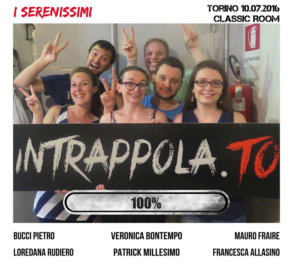 Il gruppo I serenissimi è fuggito dalla nostra escape room Classic Room