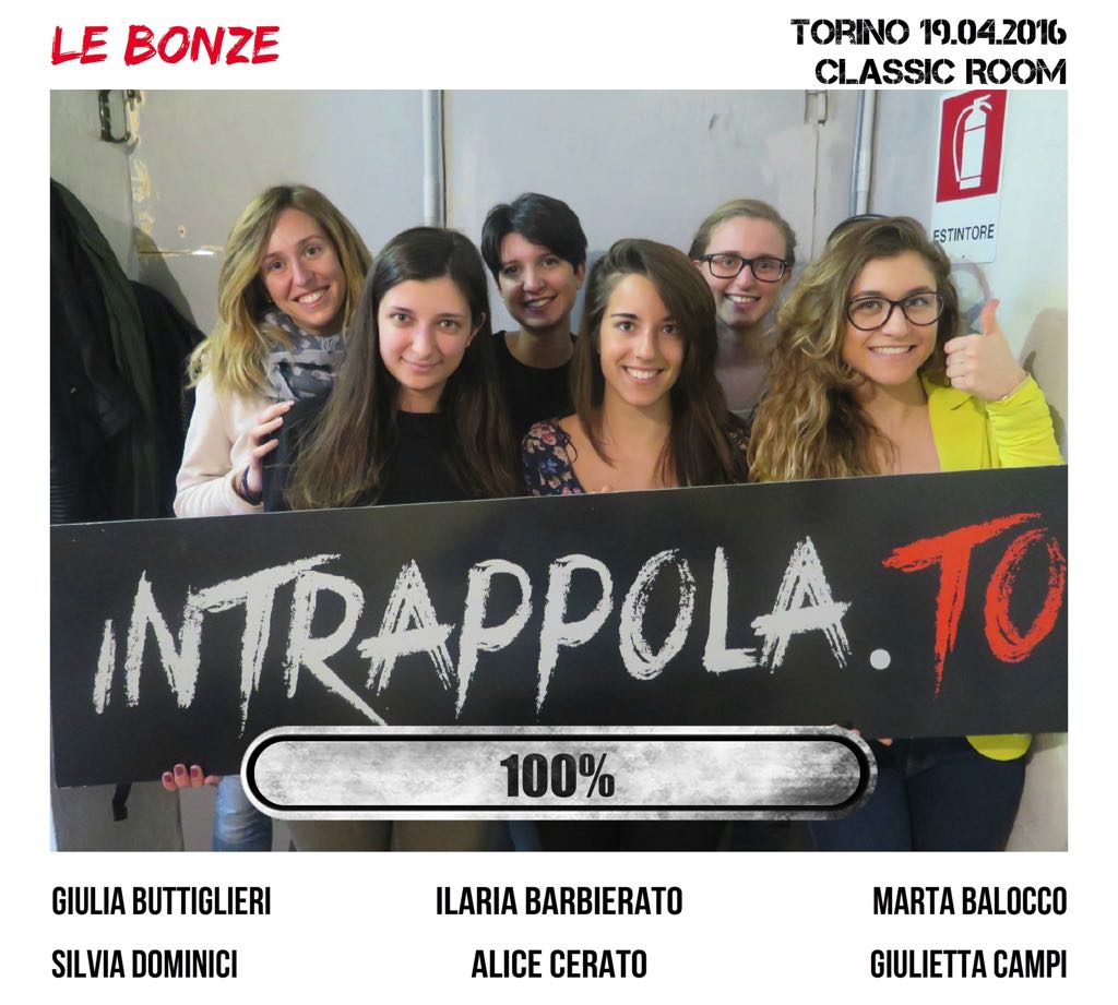Il gruppo Le Bonze è fuggito dalla nostra escape room Classic Room