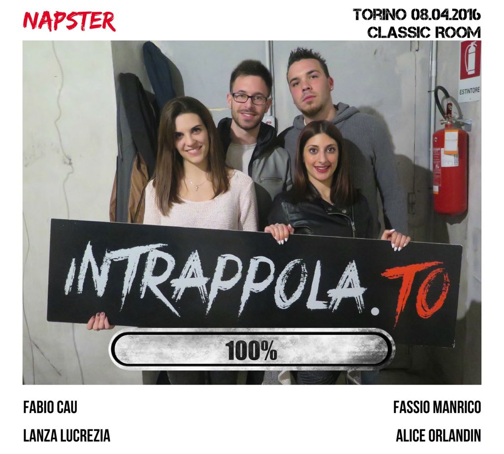 Il gruppo NAPSTER è fuggito dalla nostra escape room Classic Room