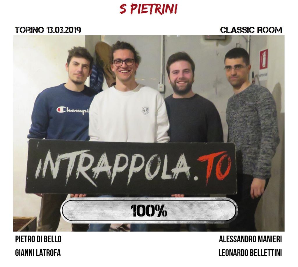 Il gruppo S pietrini è fuggito dalla nostra escape room Classic Room