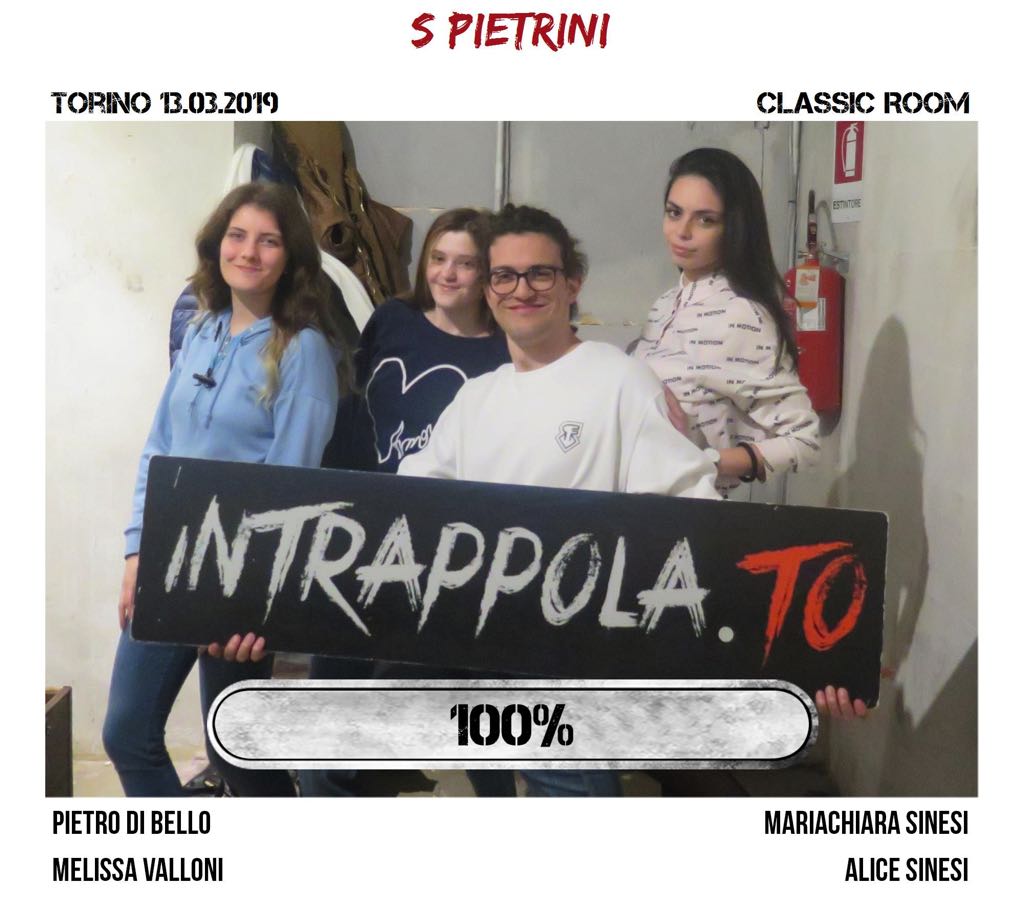 Il gruppo S pietrini è fuggito dalla nostra escape room Classic Room