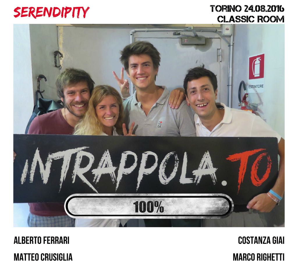 Il gruppo Serendipity è fuggito dalla nostra escape room Classic Room