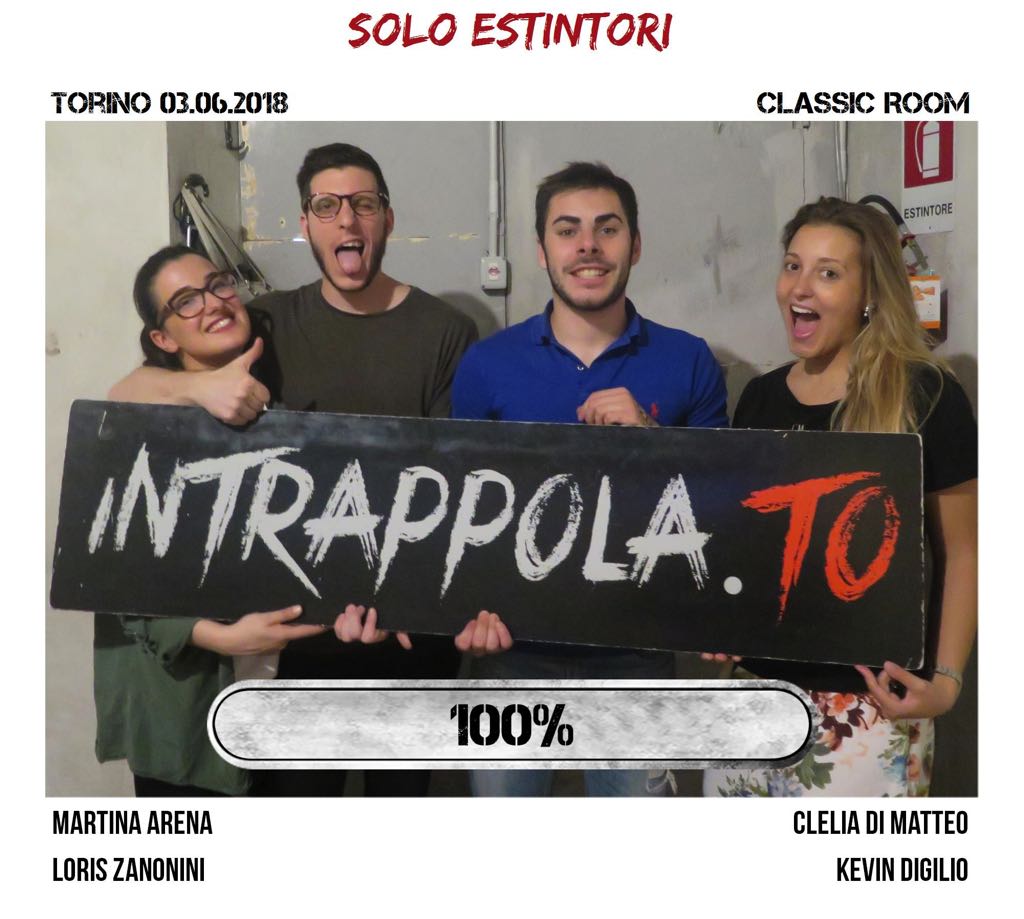 Il gruppo Solo Estintori è fuggito dalla nostra escape room Classic Room