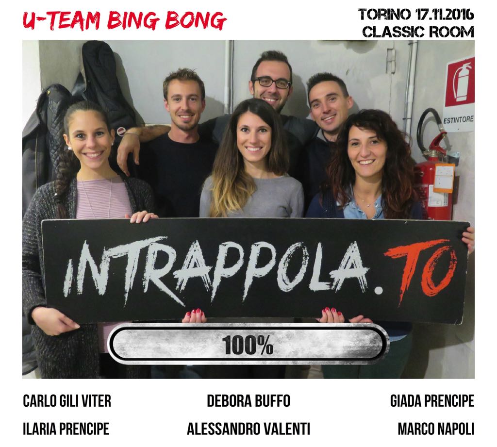 Il gruppo U-Team Bing Bong è fuggito dalla nostra escape room Classic Room