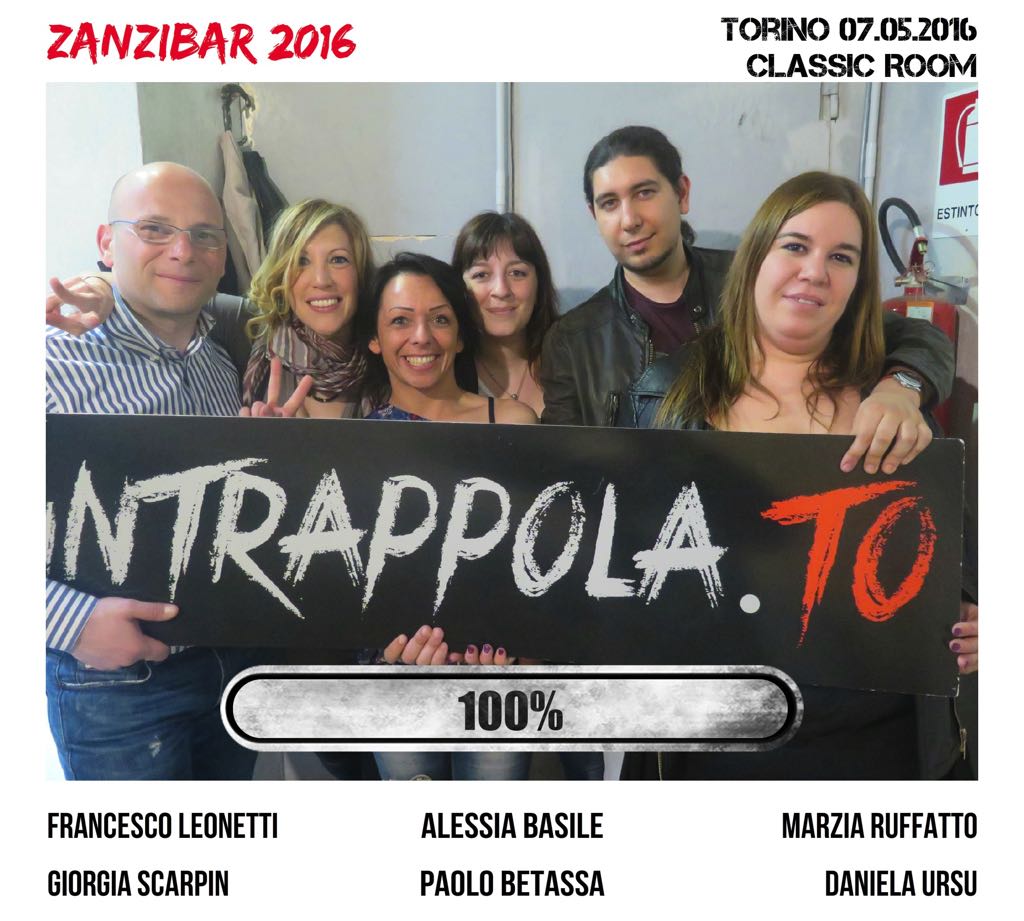 Il gruppo Zanzibar 2016 è fuggito dalla nostra escape room Classic Room