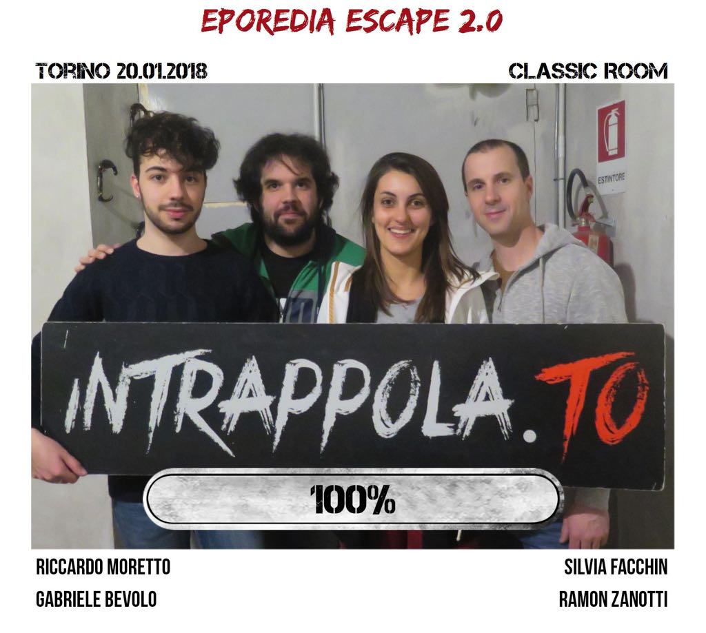 Il gruppo eporedia escape 2.0 è fuggito dalla nostra escape room Classic Room