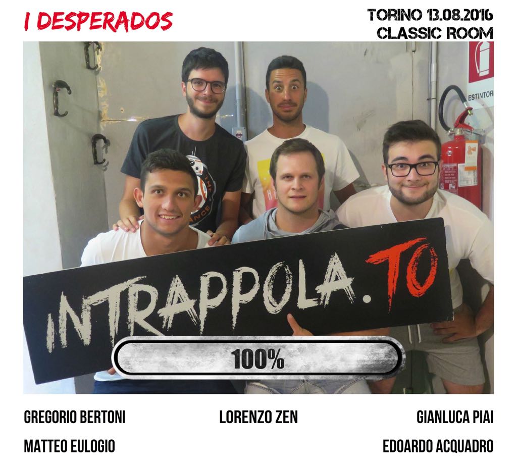 Il gruppo i Desperados è fuggito dalla nostra escape room Classic Room