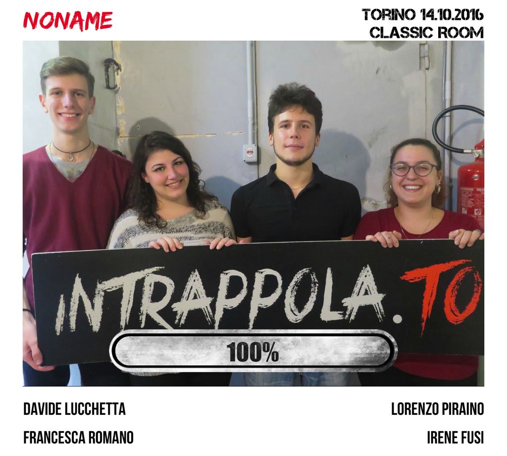 Il gruppo noname è fuggito dalla nostra escape room Classic Room