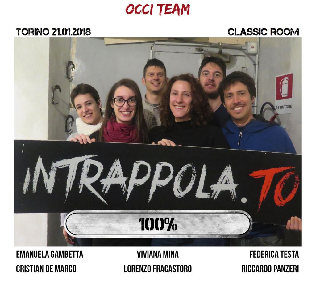 Il gruppo occi team è fuggito dalla nostra escape room Classic Room