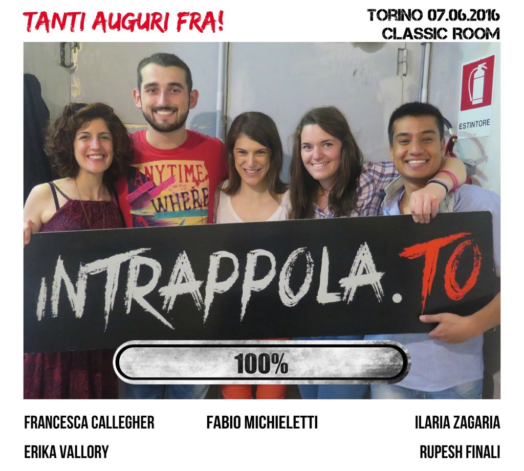 Il gruppo tanti auguri fra! è fuggito dalla nostra escape room Classic Room