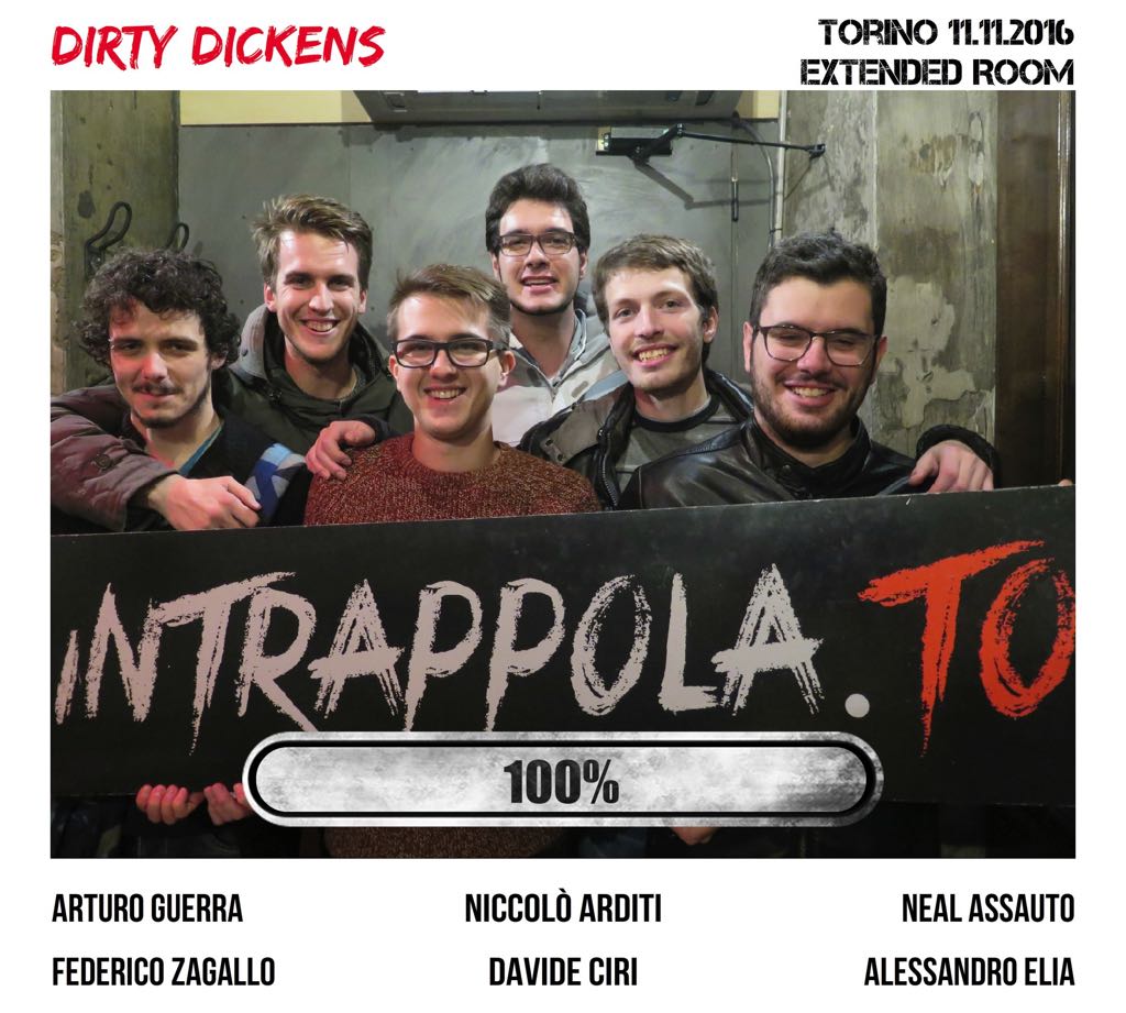 Il gruppo Dirty Dickens è fuggito dalla nostra escape room Extended Room