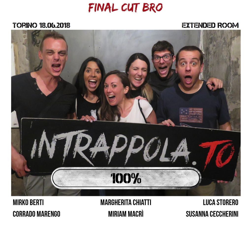 Il gruppo Final Cut Bro è fuggito dalla nostra escape room Extended Room
