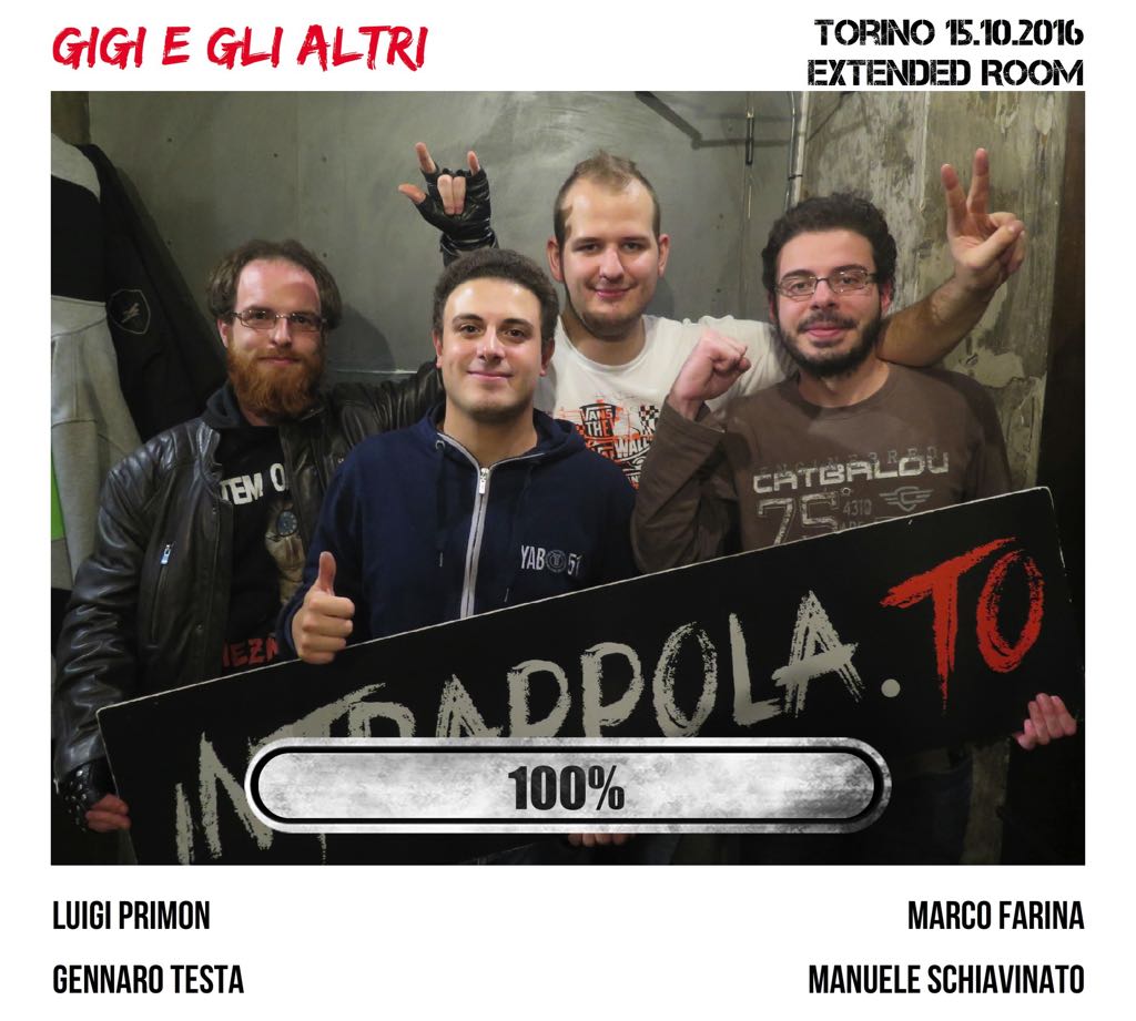 Il gruppo Gigi e gli altri è fuggito dalla nostra escape room Extended Room