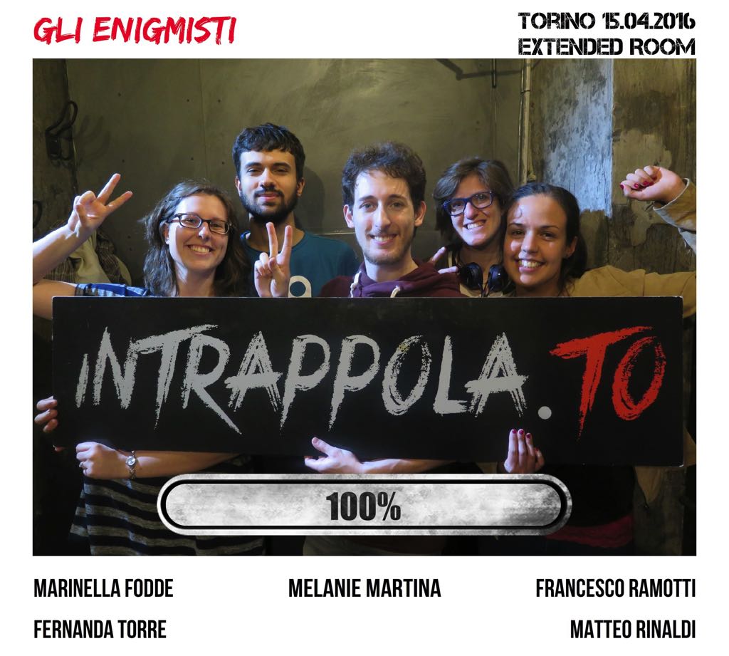 Il gruppo Gli Enigmisti è fuggito dalla nostra escape room Extended Room