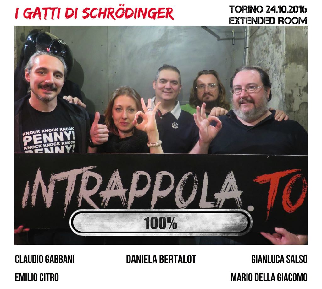 Il gruppo I gatti di Schrödinger è fuggito dalla nostra escape room Extended Room