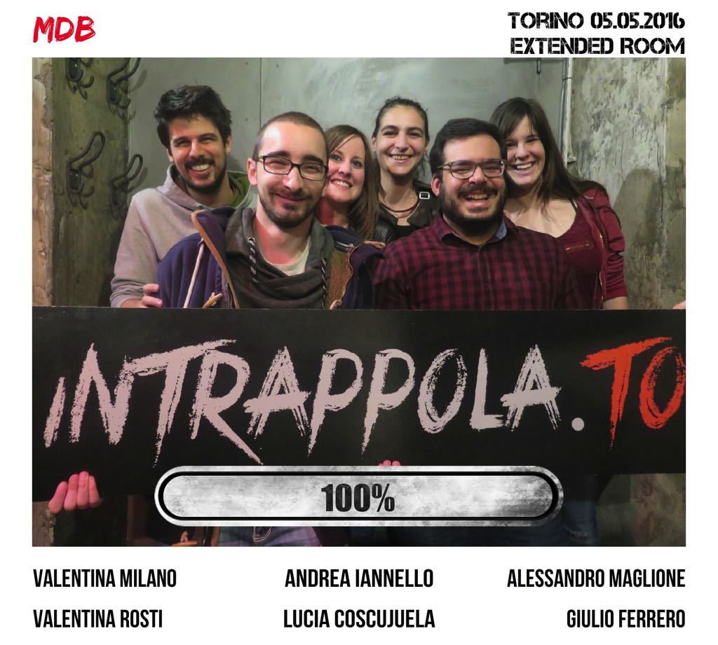 Il gruppo MDB  è fuggito dalla nostra escape room Extended Room