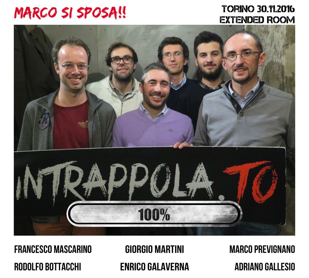 Il gruppo Marco si sposa!! è fuggito dalla nostra escape room Extended Room