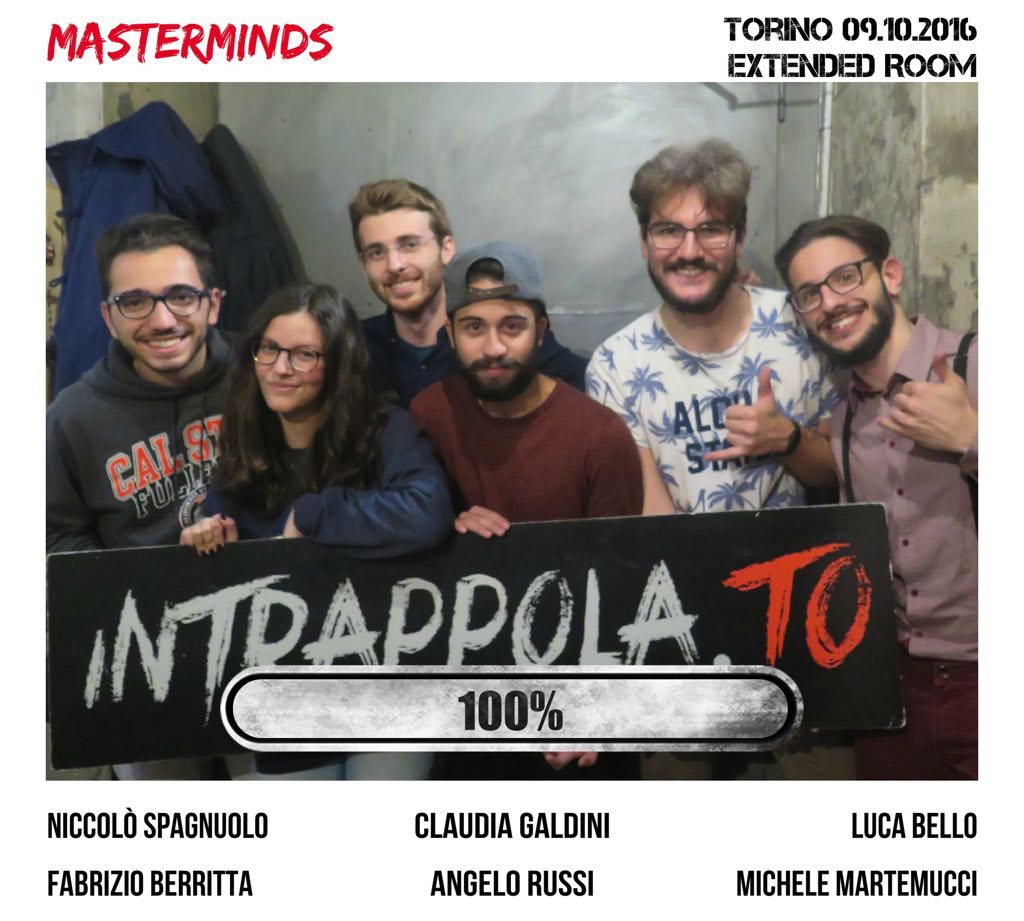 Il gruppo MasterMinds è fuggito dalla nostra escape room Extended Room