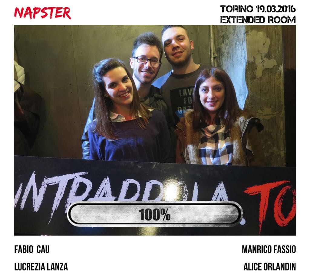 Il gruppo NAPSTER è fuggito dalla nostra escape room Extended Room