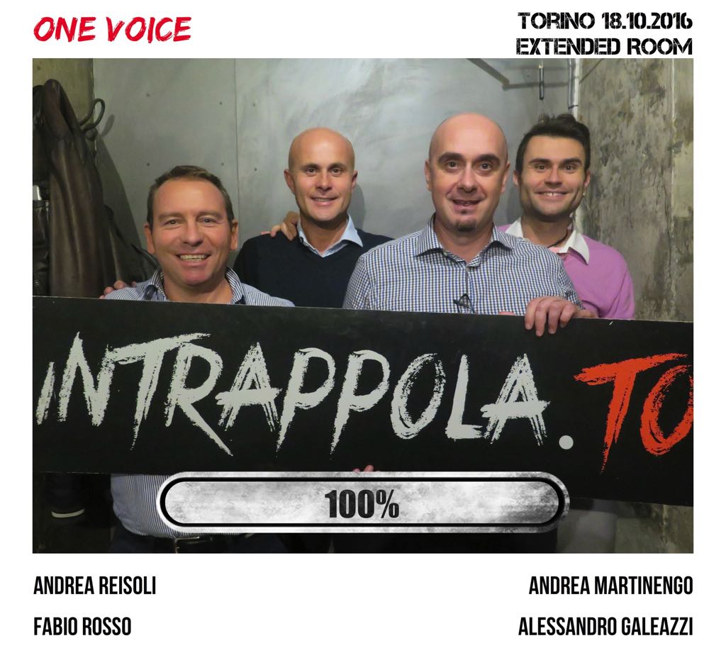 Il gruppo One Voice è fuggito dalla nostra escape room Extended Room