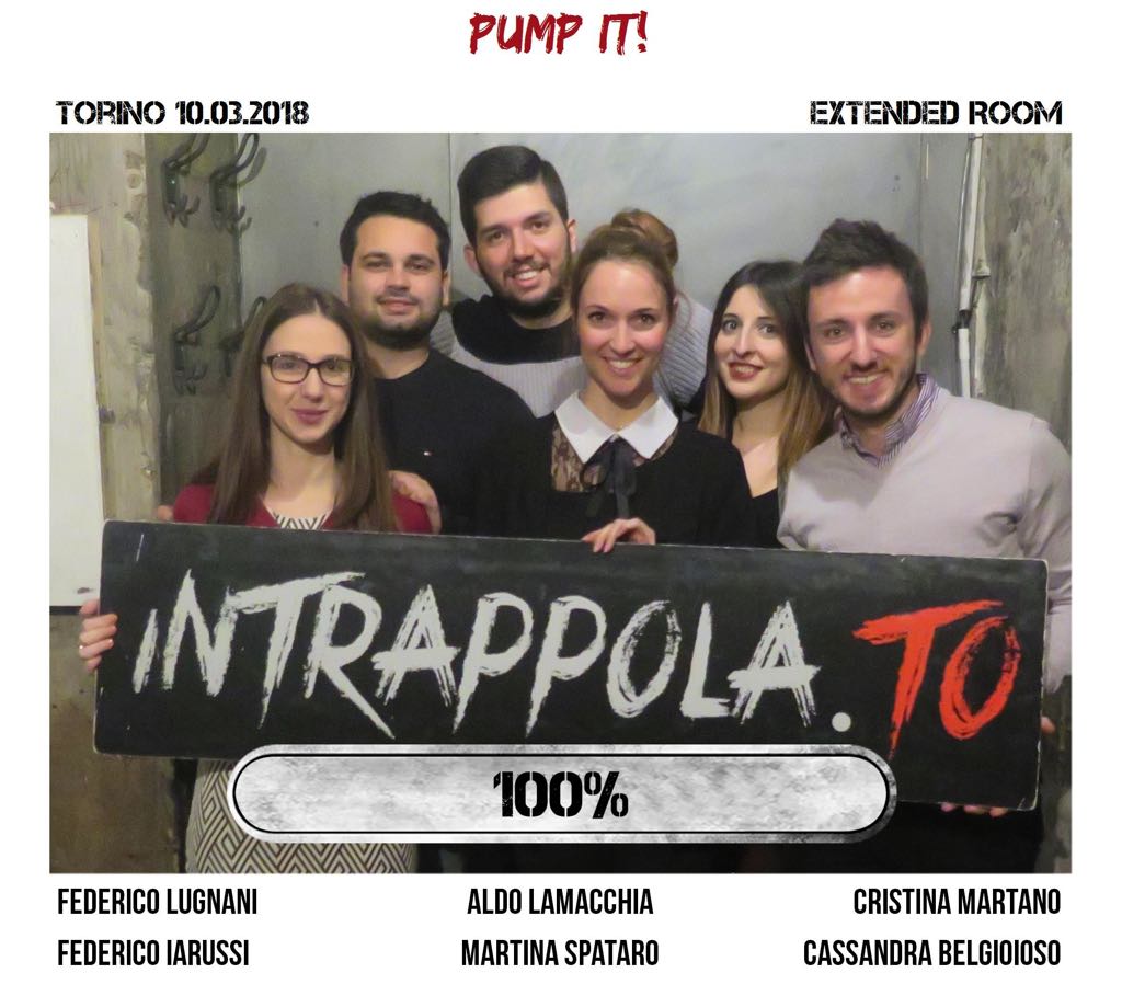 Il gruppo Pump it! è fuggito dalla nostra escape room Extended Room